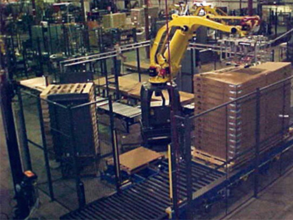 Robotic Palletizer, Stretch Wrapper & Labeler Combo System - Dartronics