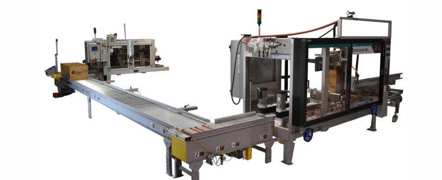 Automated Case Forming and Closing Packing System