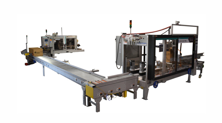 Automated Case Forming and Closing Packing System